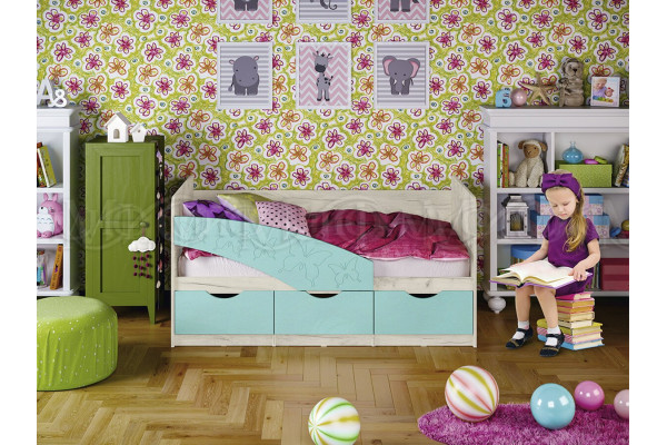 Кровать 2000 х 800 Бабочки (Миф)