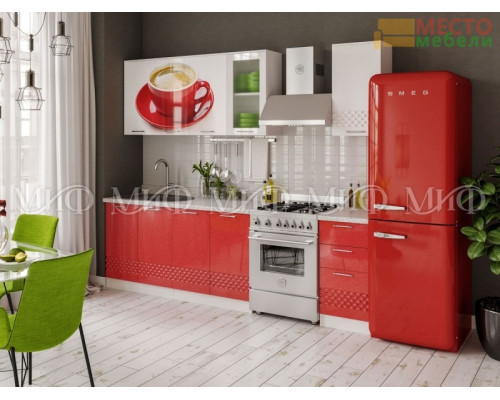 Кухня Чашка 3D 2,0 м фотопечать МДФ (Миф)