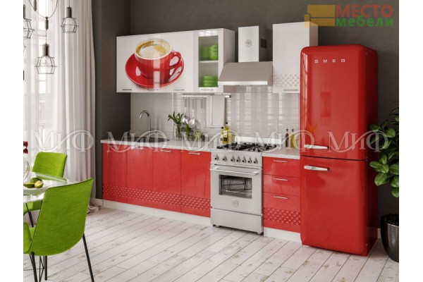 Кухня Чашка 3D 2,0 м фотопечать МДФ (Миф)