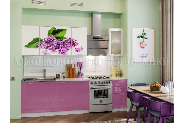 Кухня Сирень 1,8 м фотопечать МДФ (Миф)